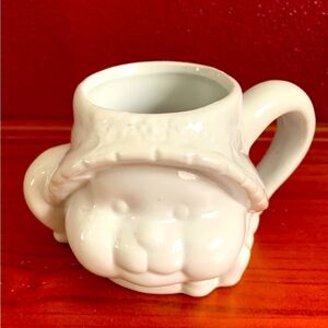 Handcrafted Vintage Dog Mug, Glossy White Ceramic Cup, Like New , Unique Puppy